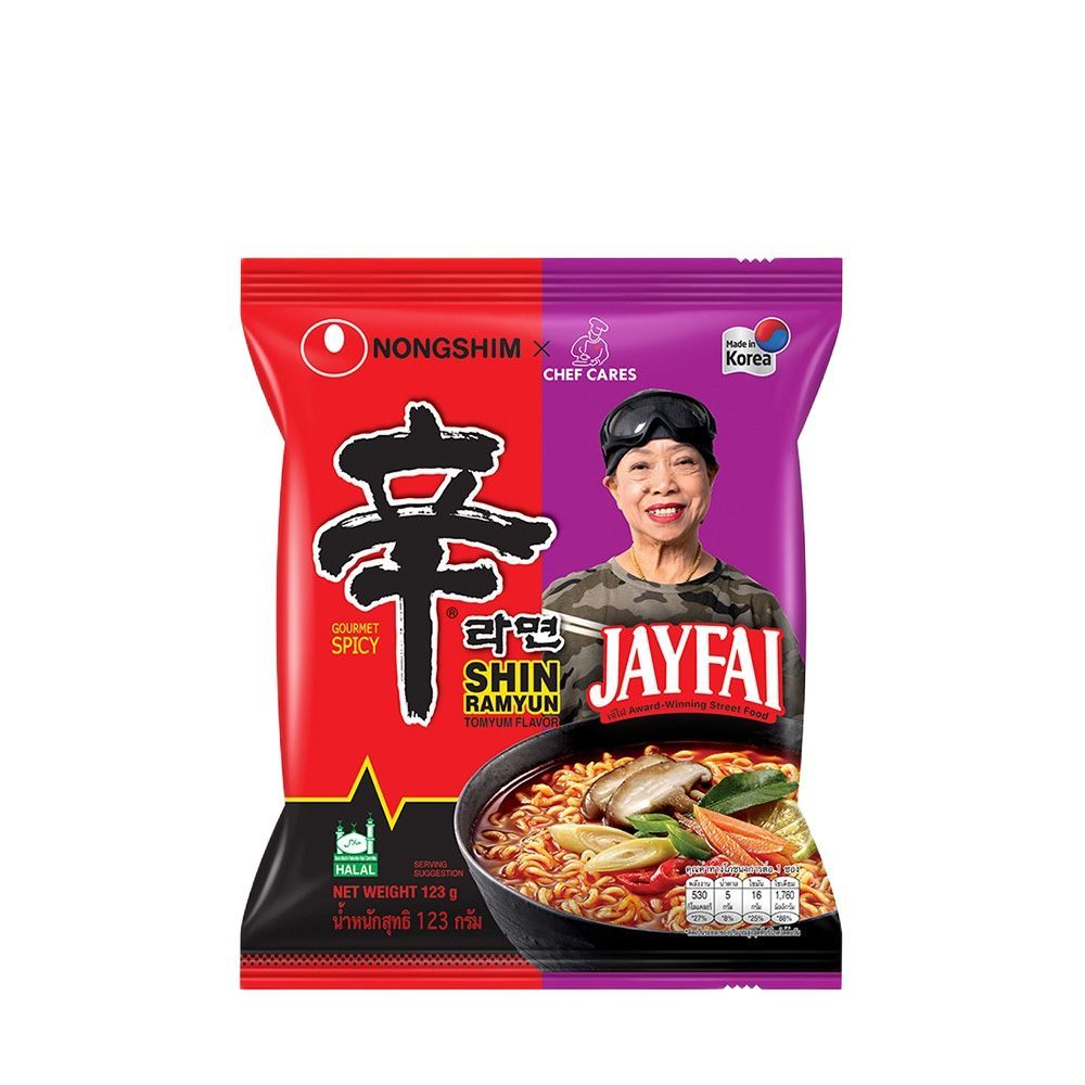 🐙 นงชิมเจ๊ไฝ ชินราเมียนต้มยำ 123ก 🐟 NONGSHIM JAYFAI SHINRAMYUN TOMYUM 123G 🐞   🐒