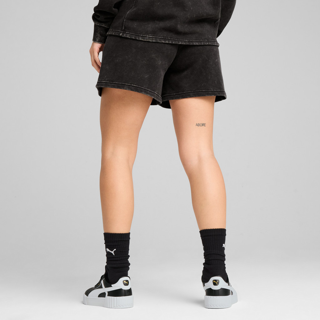 PUMA Basics กางเกงขาสั้นผ้าฟอก 5 นิ้ว PUMA CLASS สำหรับผู้หญิง สีดำ - 68503501 — صورة 4