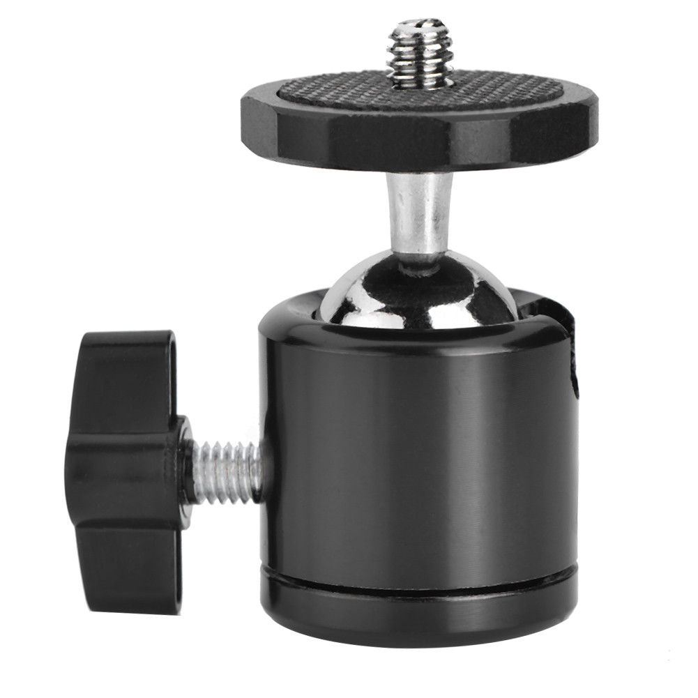 360 หัวบอลหมุน 1/4 "สกรูเมาท์สําหรับกล้อง DSLR ขาตั้งกล้อง หัวขาตั้ง (สีดํา)