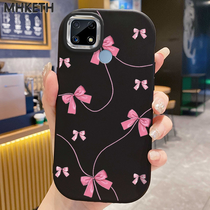 MHKETH เคสสำหรับ Realme C12 C25 C25s C21Y C25Y Narzo 20 30A 50A เคสโทรศัพท์มือถือสำหรับผู้หญิงลายโบว์สั่งทำพิเศษ