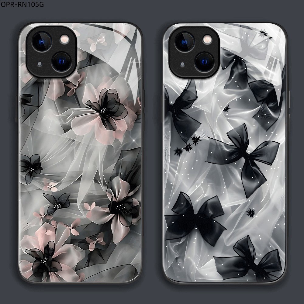 เคส For OPPO Reno 14F 13F 13 12 12F 11 11F 10 Pro 4G 5G เคสโทรศัพท์ เคสมือถือ เคสออปโป้ เคสแข็ง Phone Glass Case BLK