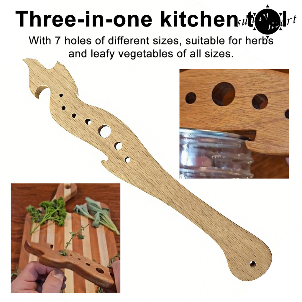Sunnyheart Herb Stripper ไม้ 7 หลุมสมุนไพรปอกเครื่องมือใบผักปอกเปลือกเครื่องมือใบ Greens Stems Stem 