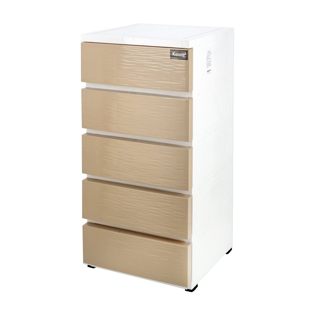 ตู้ลิ้นชักอเนกประสงค์ลายไม้ 5 ชั้น (โครงทึบ) Legga KASSA HOME รุ่น API-1602M5 ขนาด 43 x 42 x 94 ซม.