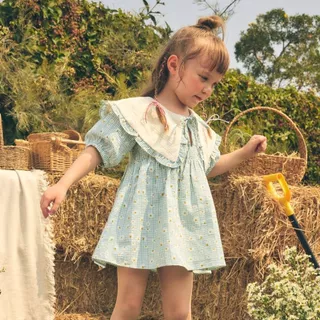 lookbookpetite mia dress mint daisy ชุดเดรสเด็กผู้หญิงแขนตุ๊กตา