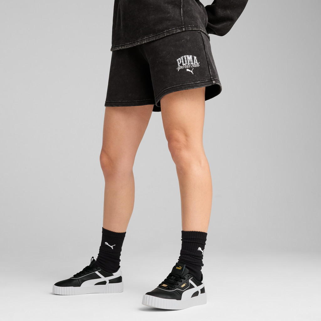 PUMA Basics กางเกงขาสั้นผ้าฟอก 5 นิ้ว PUMA CLASS สำหรับผู้หญิง สีดำ - 68503501 — صورة 3