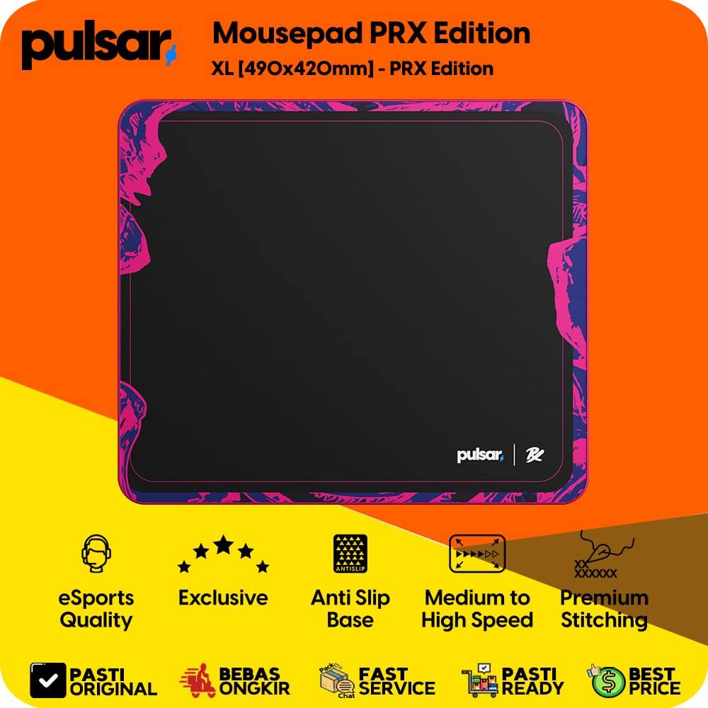 Pulsar Gaming Mousepad PRX Edition Size XL [490x420mm] PRX Edition Professional Anti Slip Esports De