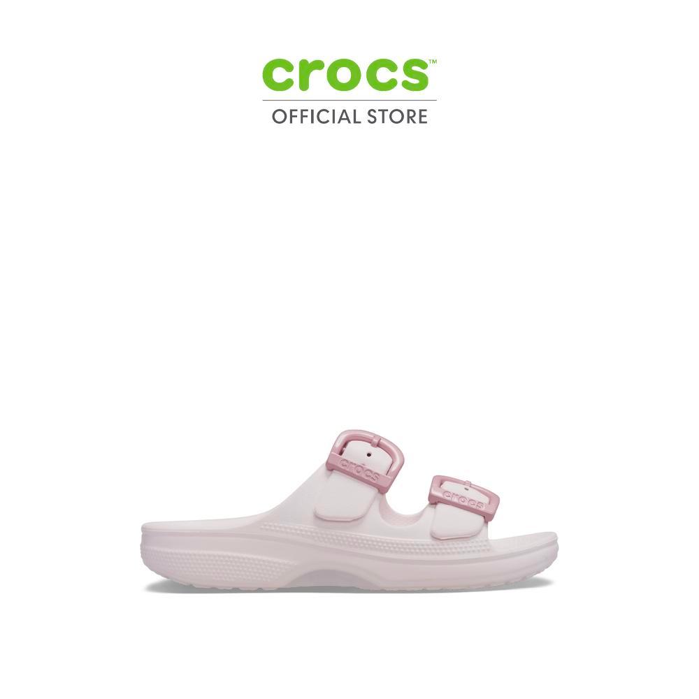 CROCS รองเท้าแตะผู้หญิง SATURDAY ENAMEL BUCKLE SANDAL รุ่น 212867-7DF - BUBBLE ICE
