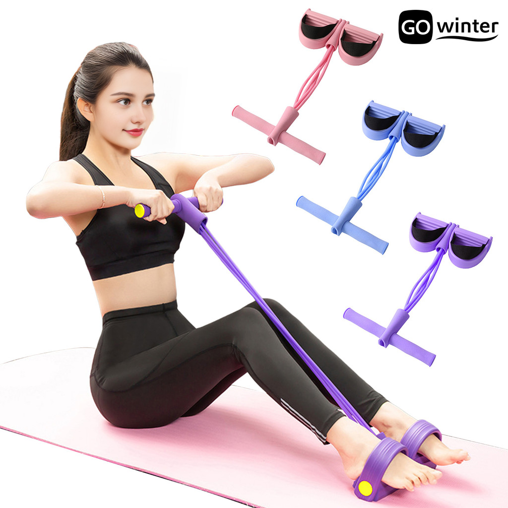 [GT.z] มัลติฟังก์ชั่น 4/6-Tube Pedal Puller ความต้านทาน Band พร้อมที่จับยืดหยุ่นโยคะซิทอัพดึงเชือกผู