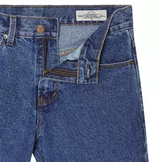 HARA HMS1-9128 Stone-washed Straight Fit Jeans กางเกงยีนส์ สีฟอก ด้ายทอง ขากระบอก 8 นิ้ว Midnight Classic