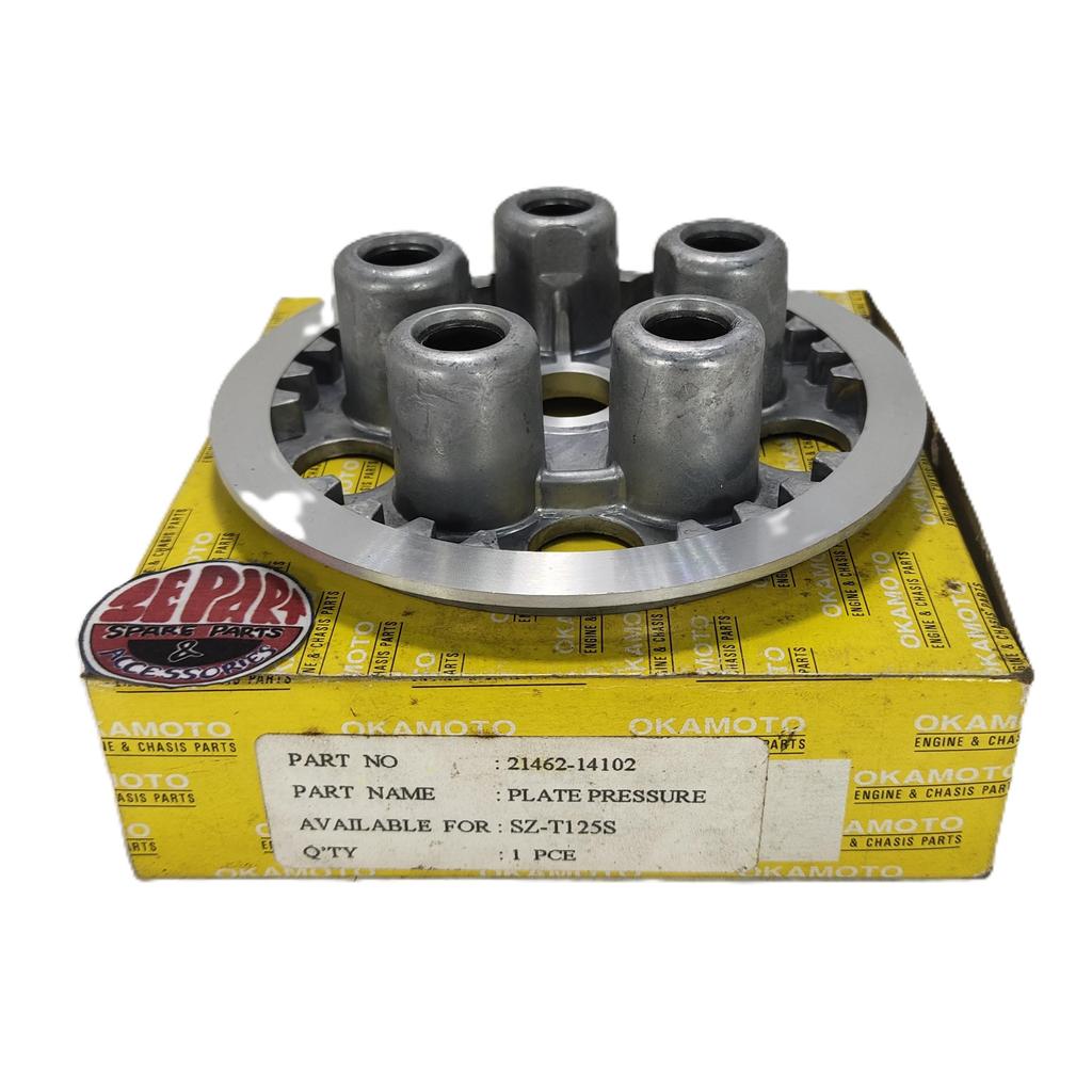 Opponent เท้า 5 TS125 B 5 ฝาครอบอลูมิเนียมที่อยู่อาศัยแผ่นซับคลัทช์ความดัน Suzuki TS 125 21462-14102