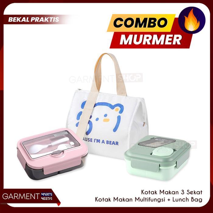 COMBO SAVINGS LUNCH BOX SET 2IN1 LUNCH BOX LUNCH BAG สําหรับ CHILDREN AND ADULTS SAFE PRIVACY Separa