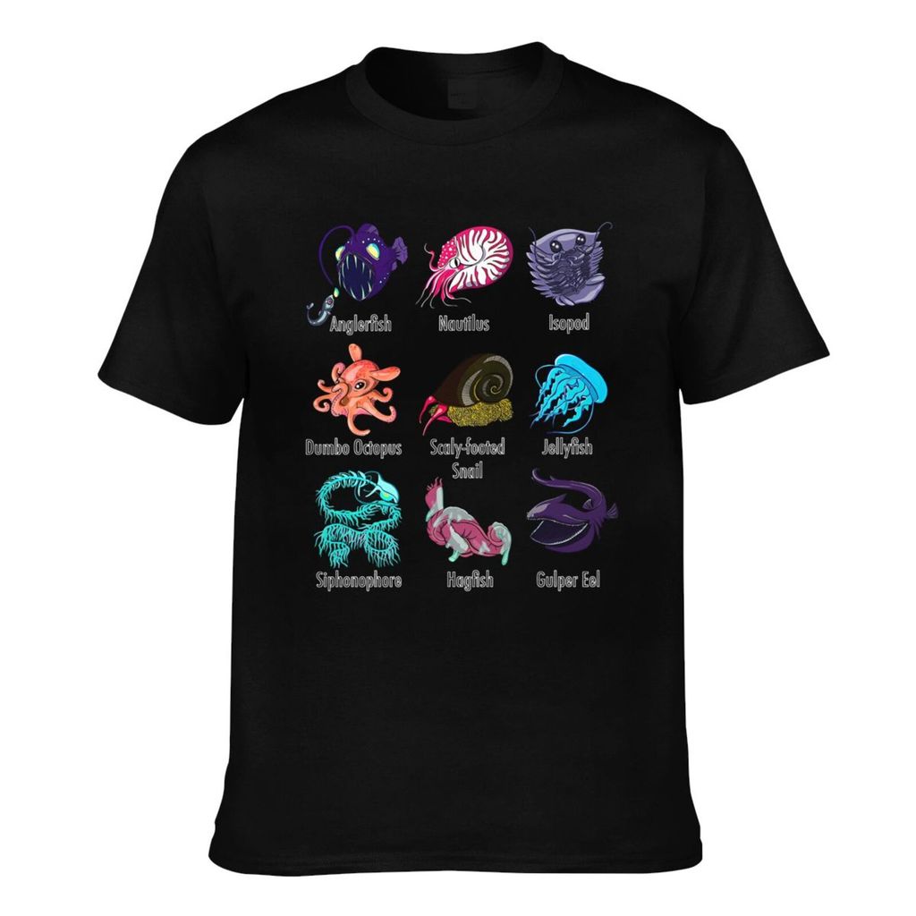 แฟชั่นพิมพ์ Marine Biology Deep Sea Creatures เสื้อยืดลําลองสําหรับผู้ชาย