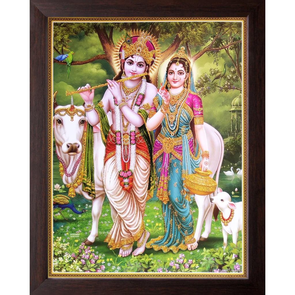 กรอบไม่รวม Lord Krishna และภาพวาด Devine Radha