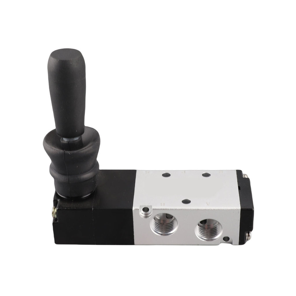 วาล์วควบคุมด้วยตนเองนิวเมติก 5 พอร์ต 3 ตําแหน่งคันโยกมือ 0 ~ 0.8Mpa (4H230C-08)