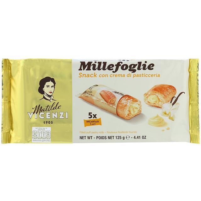 🌷 วิเซนซิพัฟฟ์สอดไส้ครีม 125กรัม 🍃 8000350001148 🌻 Vicenzi Mini Snack Cream Puff 125g. 🌿 ของแห้งและเ