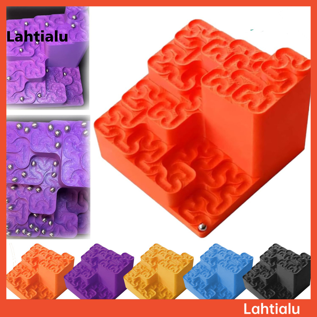 Lahtialu 3D พิมพ์ Hilbert Curve Marble Run Fractal Ball Track Endless Looping Fractal Maze พร้อมลูกเ