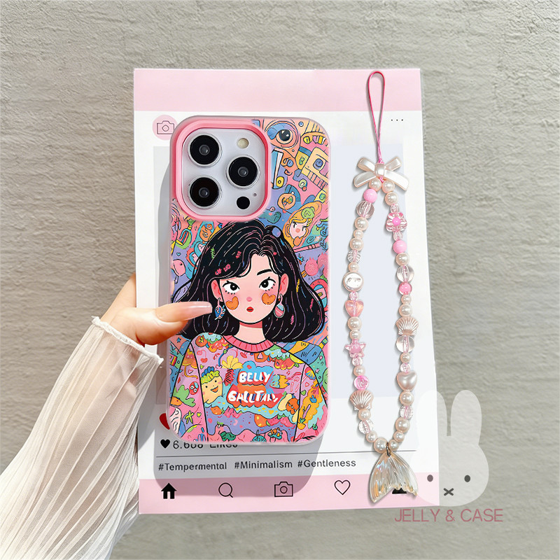 GANTUNGAN Graffiti Girl Jelly Lanyard 2 In 1 กรณี Infinixสมาร์ท 10 Hot 60I Pro Plus Itel P55 4Gสมาร์