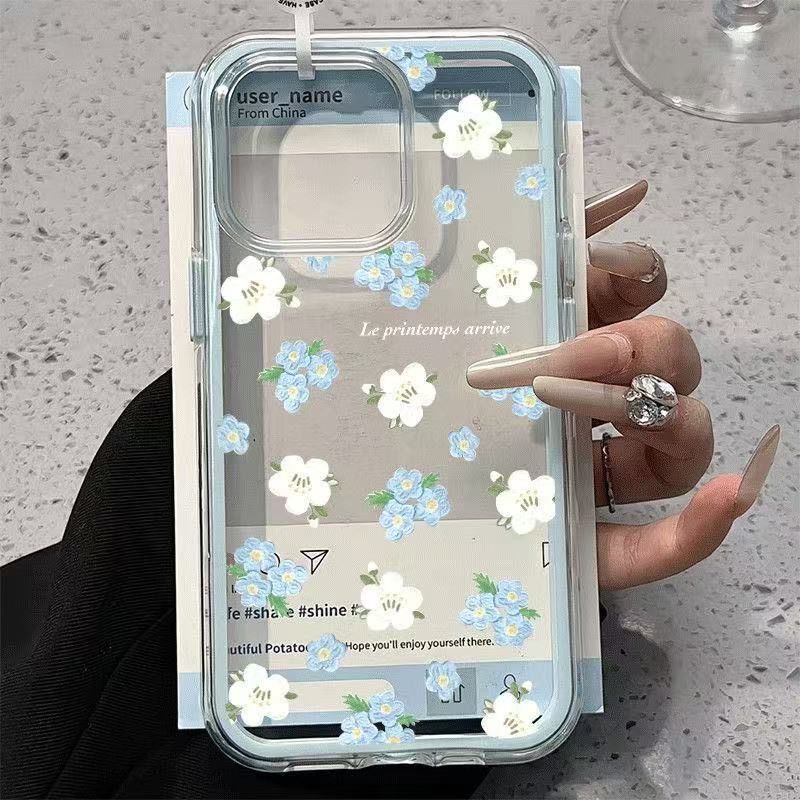 Aesthetic Blue Small Flower Girl Case Xiaomi 15T Pro C85 C65 C71 C75 M5S 14T 15 Ultra M7 Plus F7 Pro