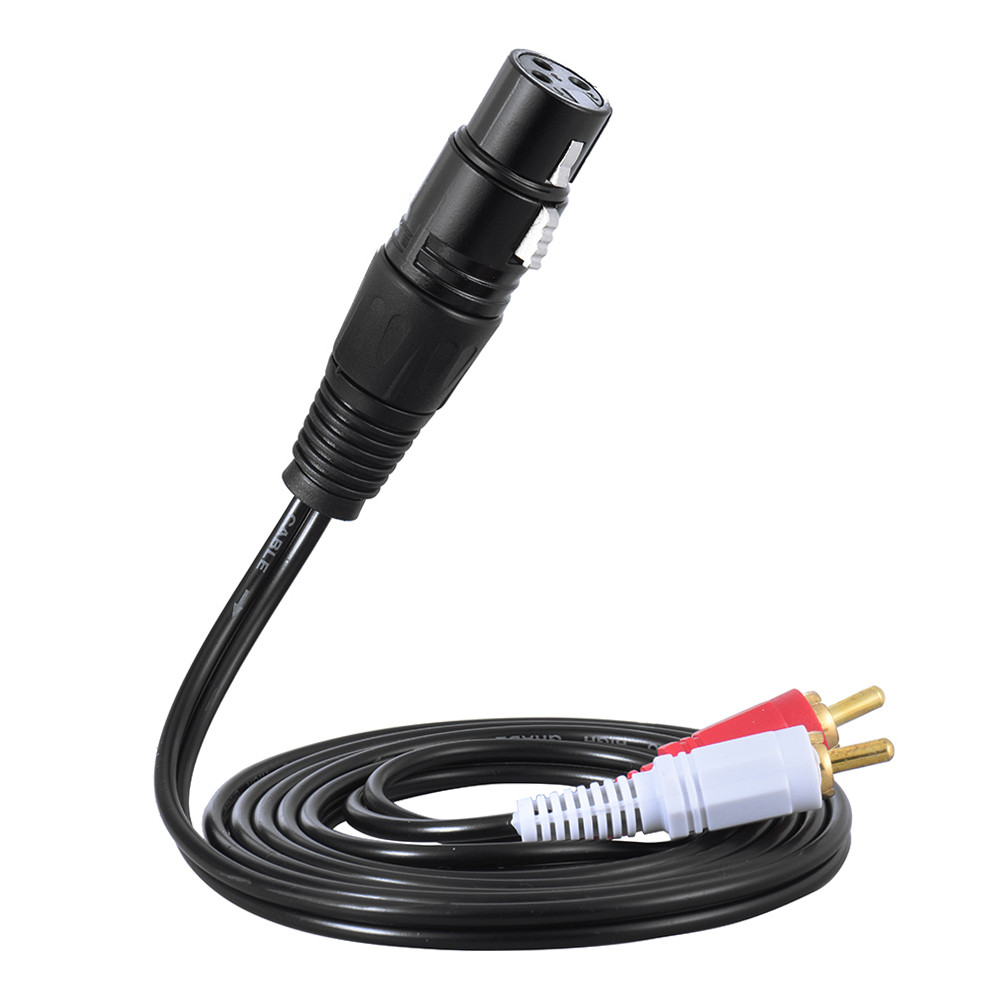 [musb] 1.5m/ 5ft Stereo Audio Splitter Patch Y Cable Cord 1 XLR Female to 2 RCA Male Plug
