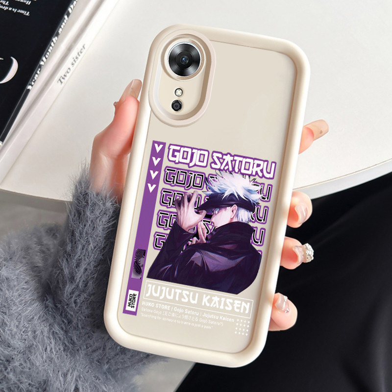 เคสสำหรับ OPPO A17 A17K เคสโทรศัพท์ตัวละครในอนิเมะสามสีซิลิโคนกันกระแทก