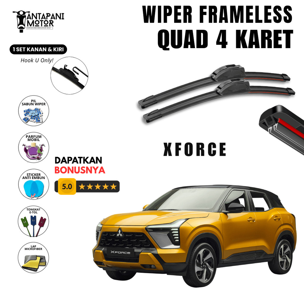 ที่ปัดน้ําฝนกระจกรถยนต์ Mitsubishi XForce Quad ฟรี 5 โบนัส