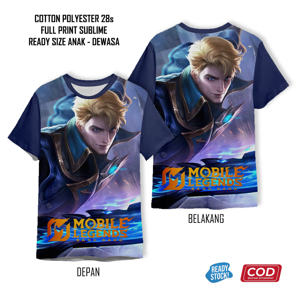 เสื้อยืด Mobile Legends Alucard Layla Balmond Franco Tigreal พิมพ์เต็ม Cool | MLBB เสื้อผ้าเด็กและผู