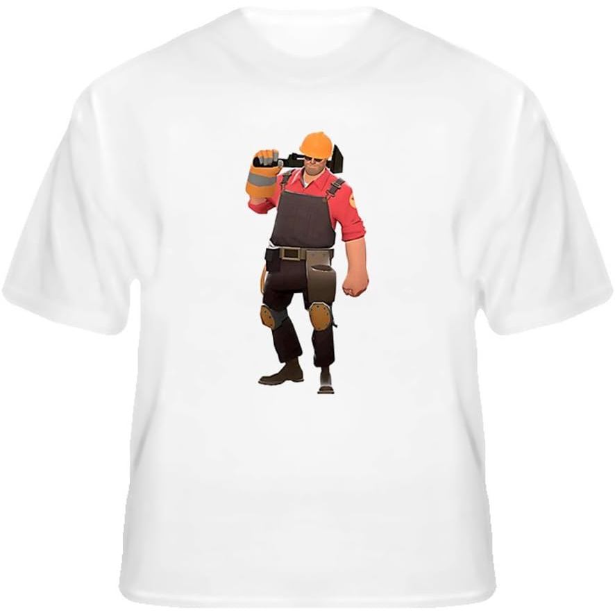 เสื้อยืดผ้าฝ้ายผู้ชาย Threadsquad Team Fortress 2 Engineer T Shirt