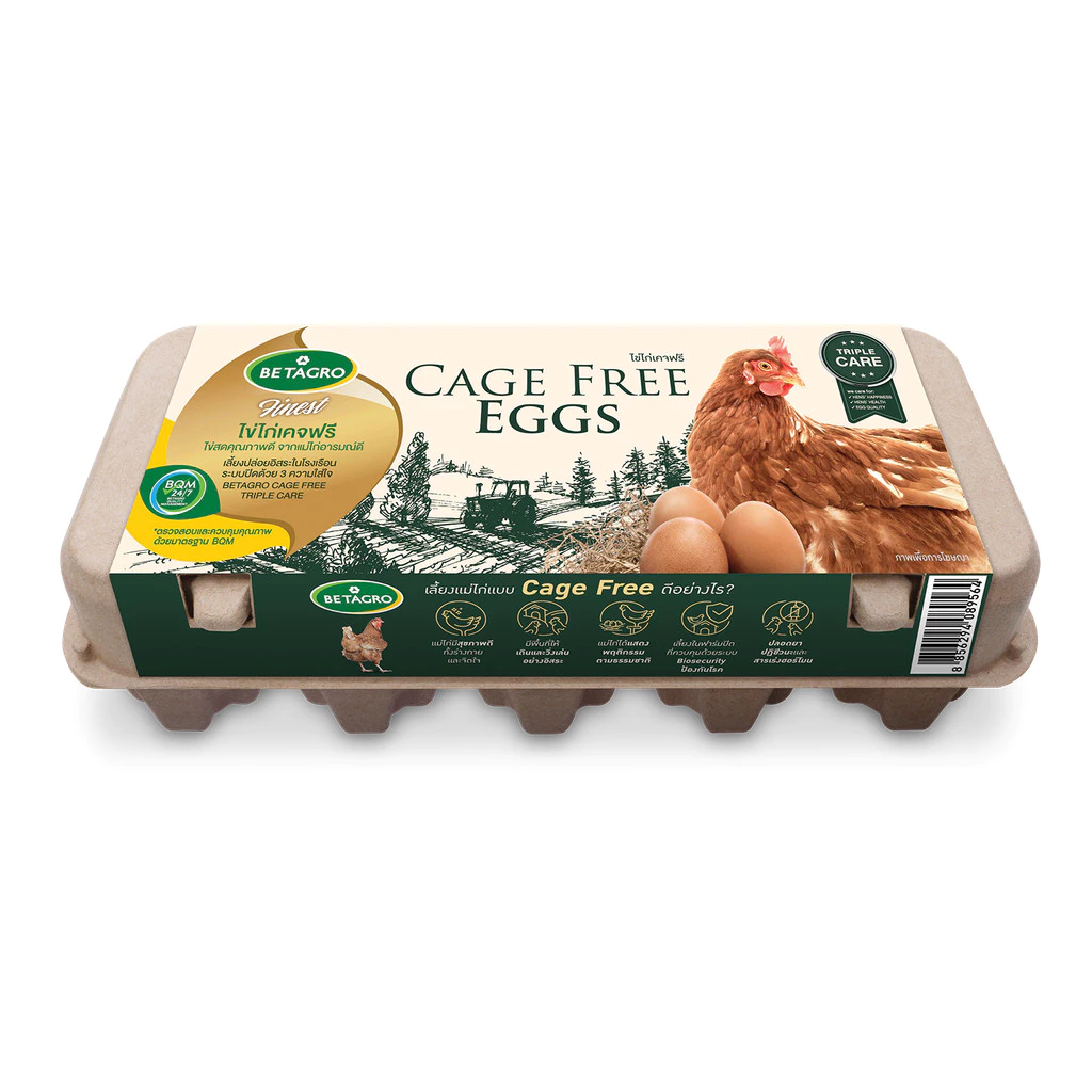 2 ชิ้น - ไข่ไก่ เคจฟรี เบทาโกร แพ็ค 10 Betagro Cage Free Egg Pack 10 鸡蛋