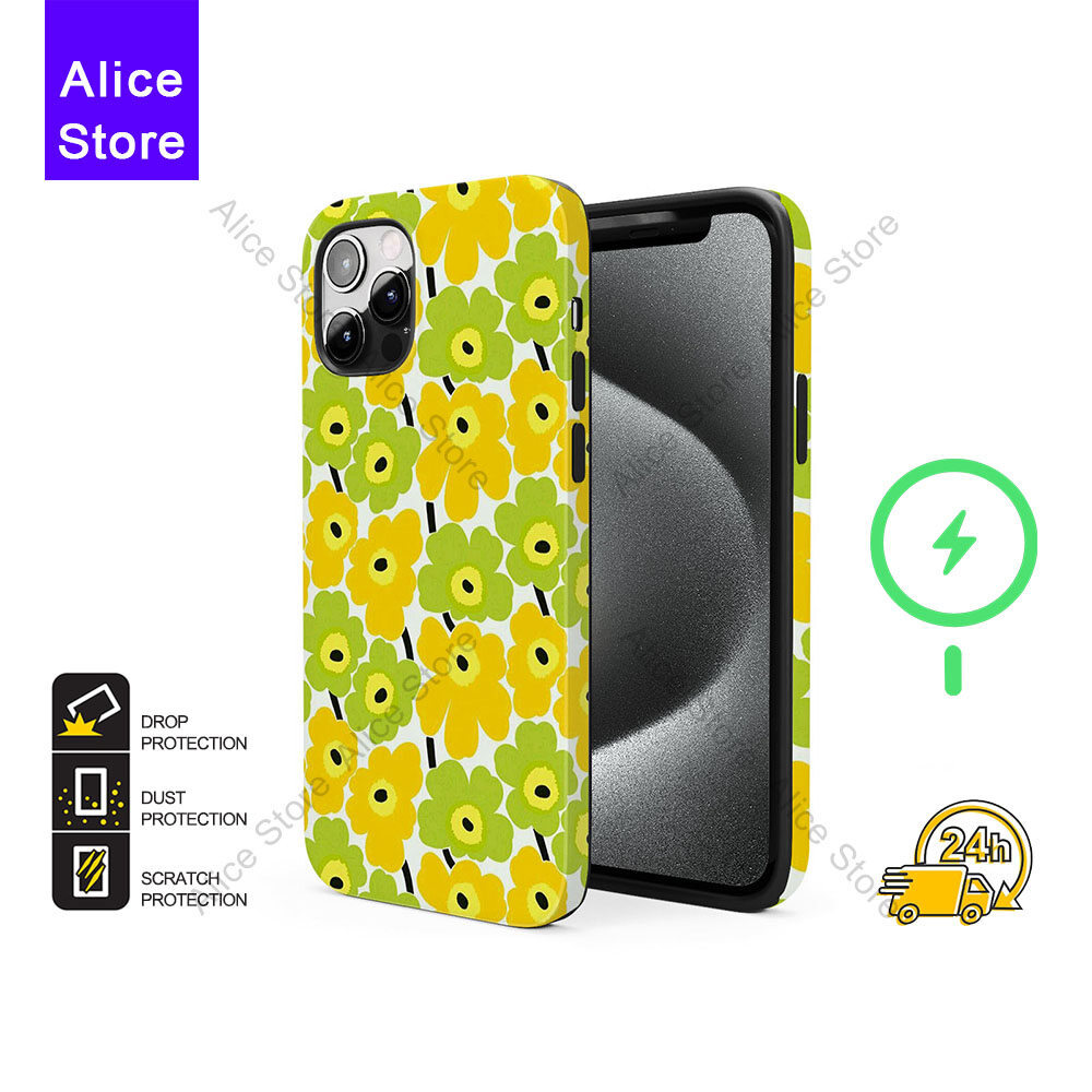 ดอกไม้เคสโทรศัพท์สําหรับ iPhone 17 Pro Max / iPhone 16 Pro Max / 15 Pro Max / 13 เคสป้องกัน M481