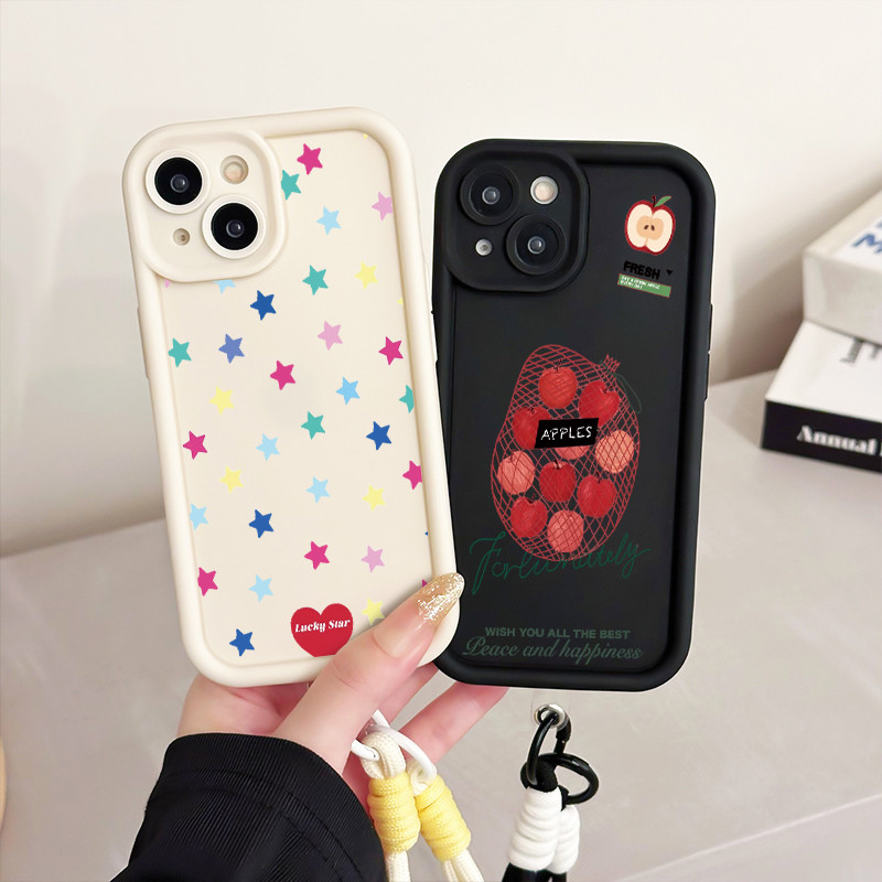เคสสำหรับ VIVO Y21 Y21s Y21T Y21E Y21A Y21G Y22s Y22 Y33T Y33s เคสโทรศัพท์ถุงแอปเปิ้ลหนึ่งถุงดาวซิลิโคนสายคล้องกันกระแทก ราคา ถูกที่สุด ดีลบีเคเค แกลเลอรีภาพที่ 4