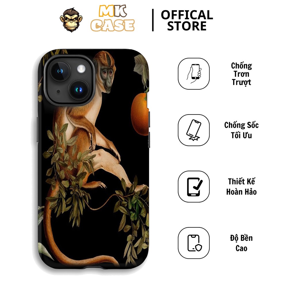 เคส MK สวยงาม เคส iPhone Monkey and Orange สไตล์คลาสสิกหรูหรา