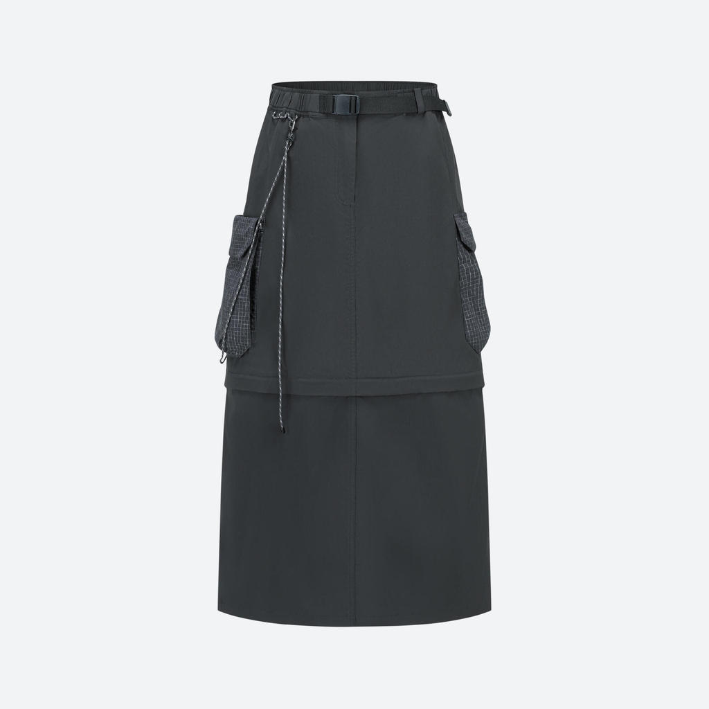 กระโปรงปรับความยาวได้ด้วยซิปสำหรับผู้หญิงรุ่น NH900 (สีเทาคาร์บอน) - เทาคาร์บอน | SKIRT NH900 ZIP OF