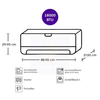 [จัดส่งพร้อมติดตั้ง] Samsung แอร์ติดผนัง 18000 BTU Inverter รุ่น AR60H18D1DWNST