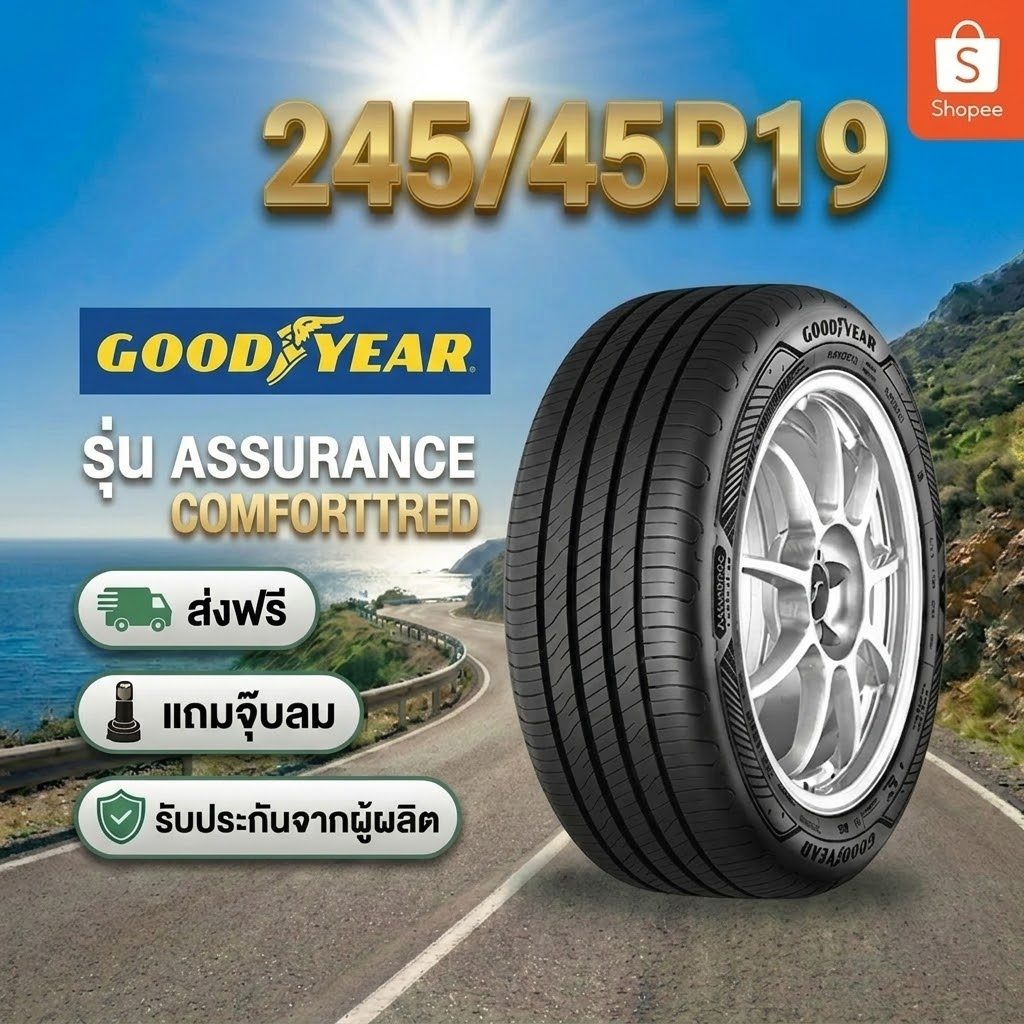 ยาง 245/45R19 GOODYEAR ASSURANCE COMFORTTRED ยางใหม่ปี 2026