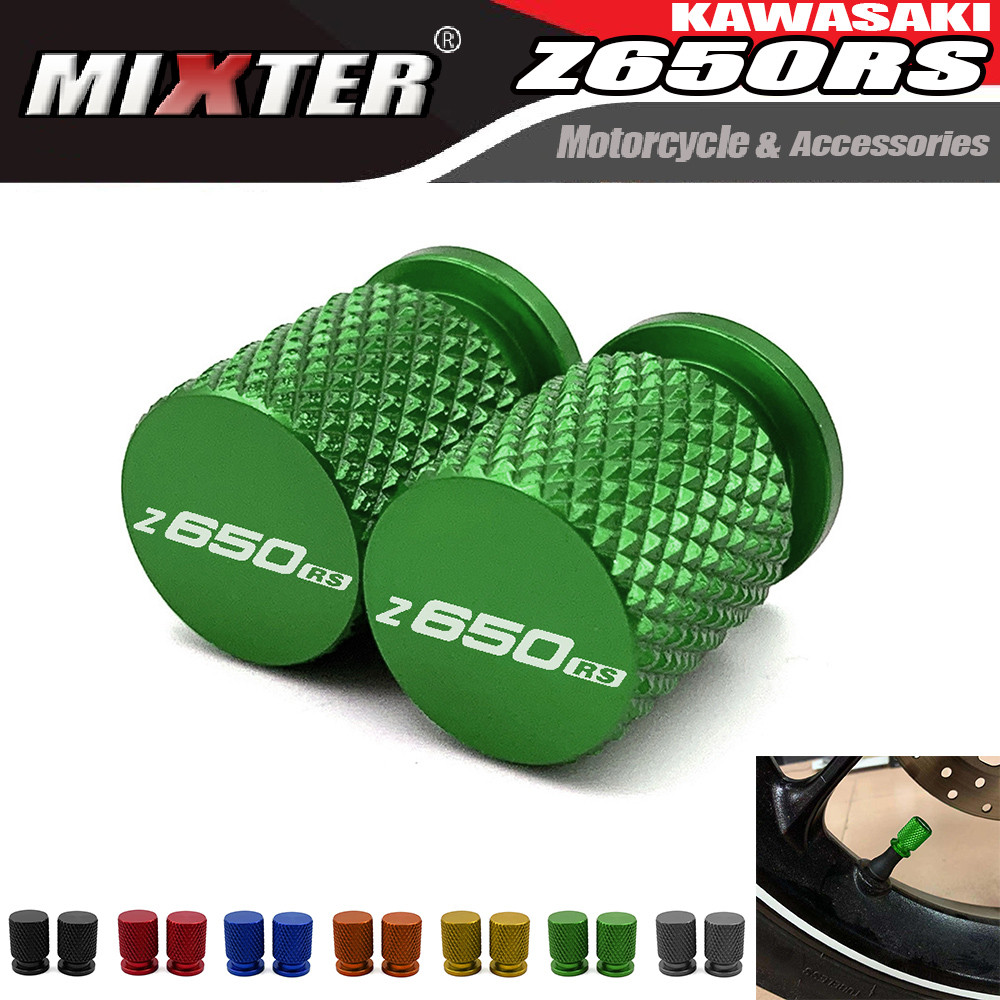 อุปกรณ์เสริมรถจักรยานยนต์ CNC ยางวาล์ว Air Port Stem ฝาครอบปลั๊กสําหรับ KAWASAKI Z650 Z650RS Z-650 Z