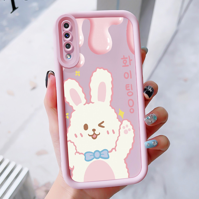 เคสสำหรับ Samsung Galaxy A50 A50s A30s เคสโทรศัพท์กระต่ายหมีสามสีซิลิโคนกันกระแทก