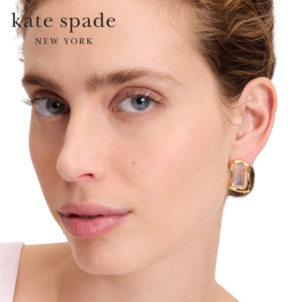 Kate Spade حلق زجاج Molten — شفاف / ذهبي — صورة 3