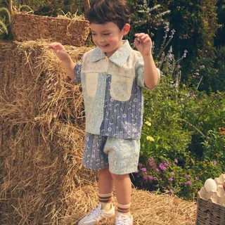 lookbookpetite peter top mr. daisy เสื้อเชิ้ตแขนสั้นลายดอกไม้ mr. daisy