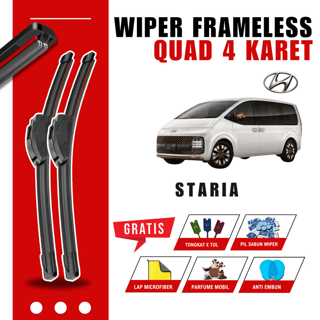 ที่ปัดน้ําฝนกระจกรถยนต์ Hyundai Staria Quad ฟรี 5 โบนัส