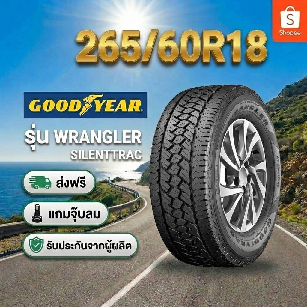 ยาง 265/60R18 GOODYEAR WRANLER SILENTTRAC ราคาต่อเส้น  ปี 2026