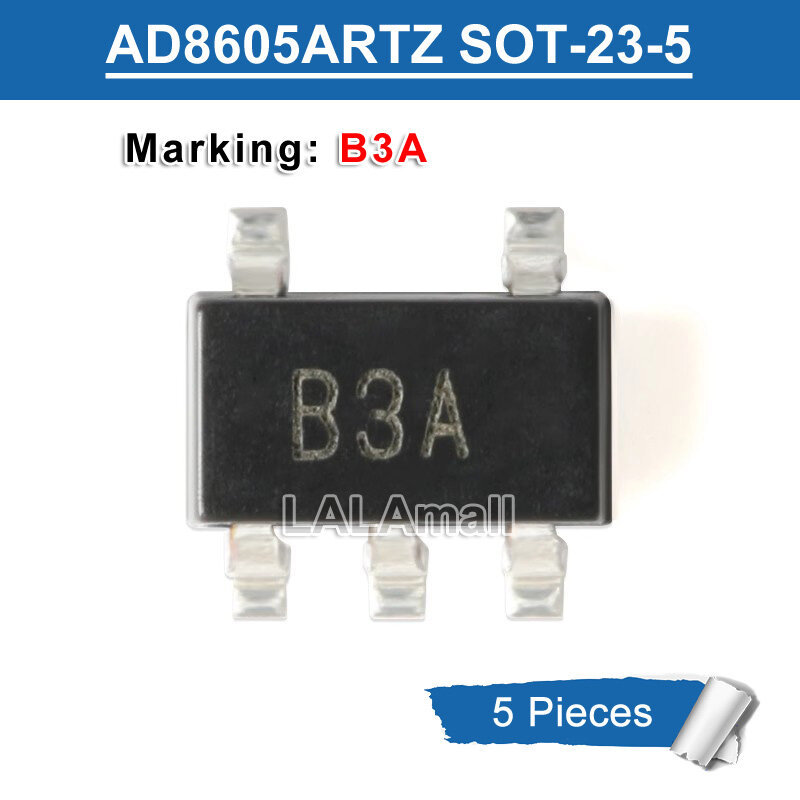 5pcs AD8605ARTZ AD8605 เครื่องหมาย B3A 83A SOT-23-5 AD8605ARTZ-REEL7 SOT23-5 SMD CMOS Rail-to-Rail O