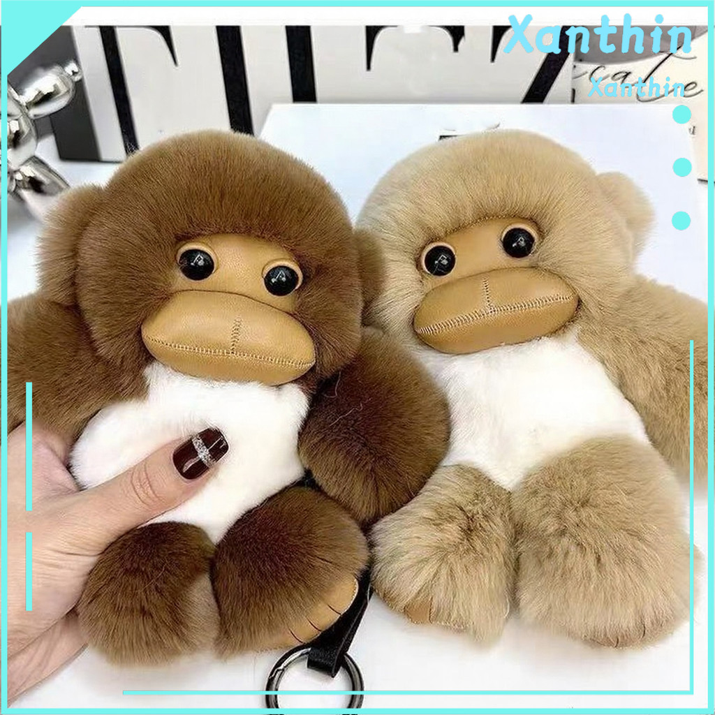 [xanthin]ตุ๊กตาลิงตุ๊กตาของเล่นนุ่ม Cuddly สามมิติ Lucky แขนยาวตุ๊กตาลิงรถแขวนเครื่องประดับ