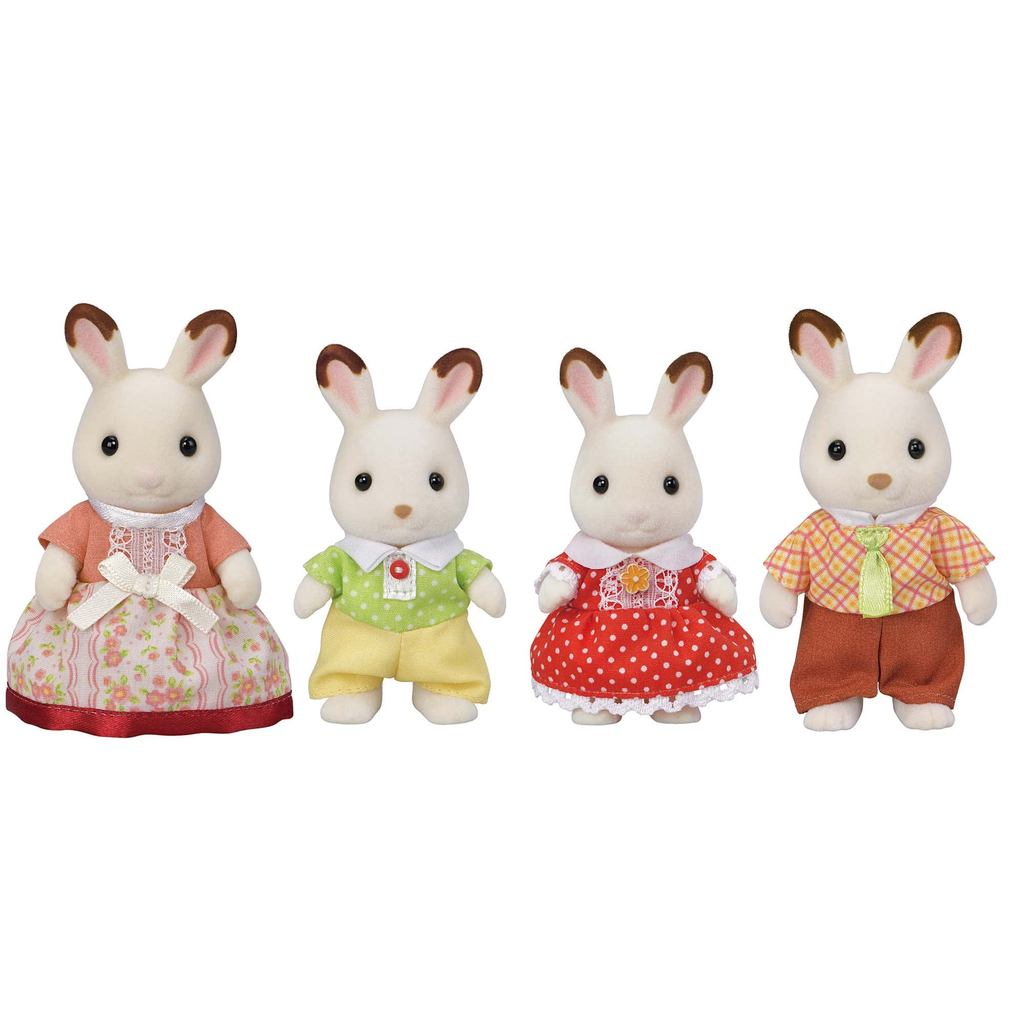 ตุ๊กตา Sylvanian Families [ครอบครัวกระต่ายช็อกโกแลต] FS-46 ได้รับการรับรองมาตรฐาน ST เหมาะสำหรับเด็กอายุ 3 ปีขึ้นไป ตุ๊กตาของเล่น