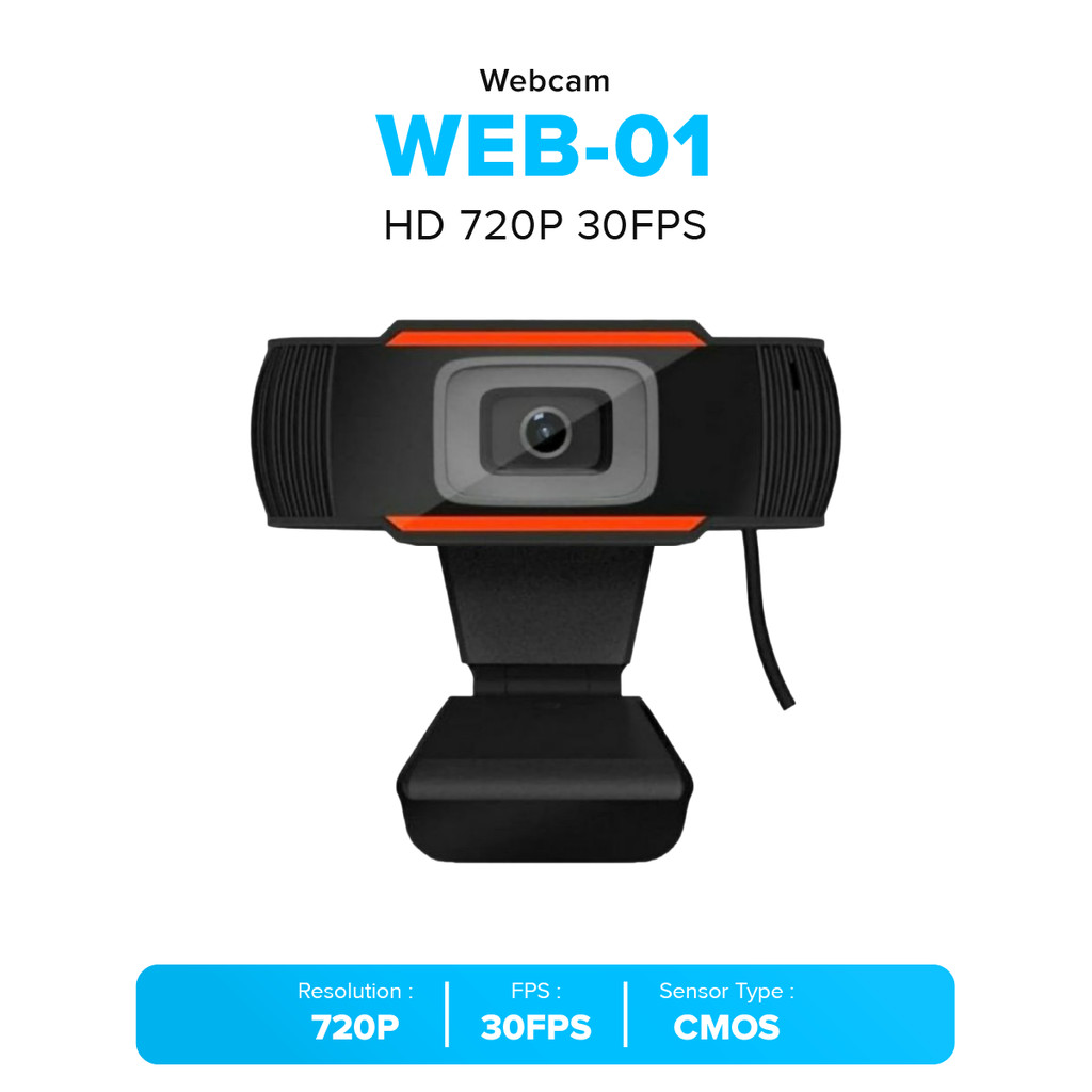 WEB-01 HD 720P 30FPS Plug & Play Webcam พร้อมไมโครโฟน