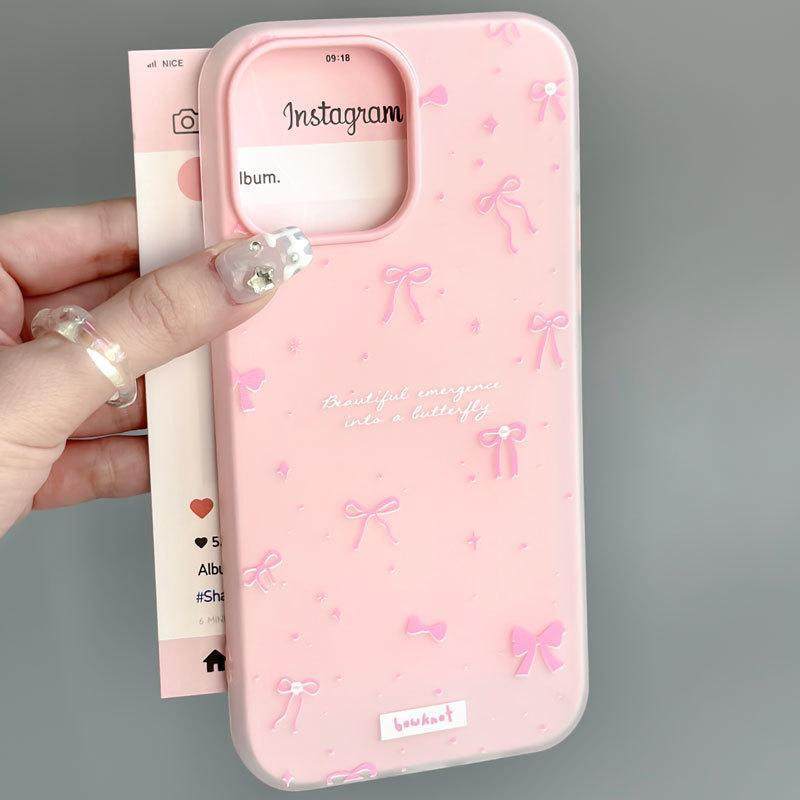 MERAH [Dm Case] Pink Bow Casing Hp Infinix Smart 10 Hot 60 Pro Plus Itel P55 Note 50 Pro 5G 9 8 Plus