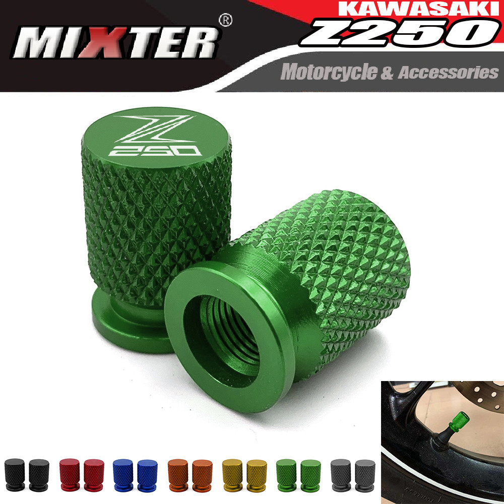 อุปกรณ์เสริมรถจักรยานยนต์อลูมิเนียม CNC ยางวาล์ว Air Port Stem ฝาครอบปลั๊กสําหรับ KAWASAKI Z250 Z-25