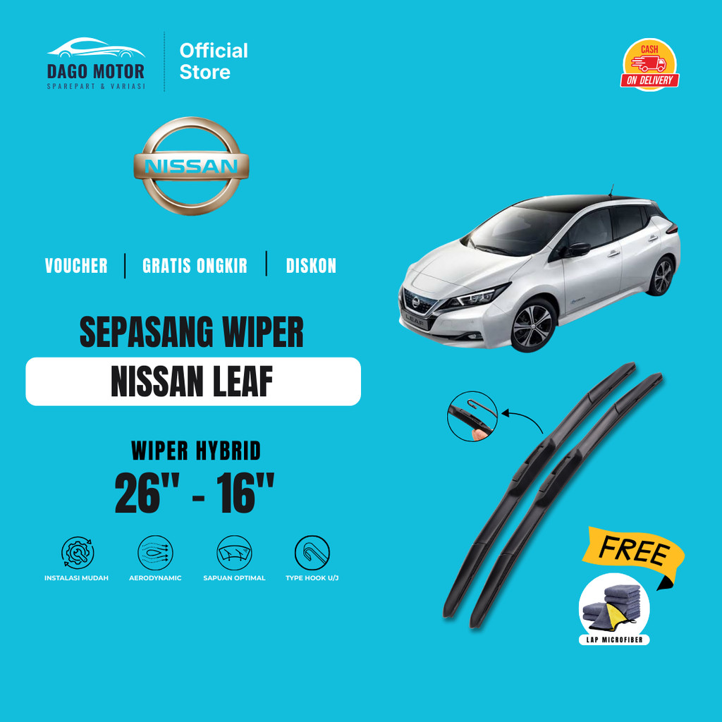 ที่ปัดน้ําฝนกระจกรถยนต์ Nissan Leaf Hybrid ฟรีผ้าไมโครไฟเบอร์
