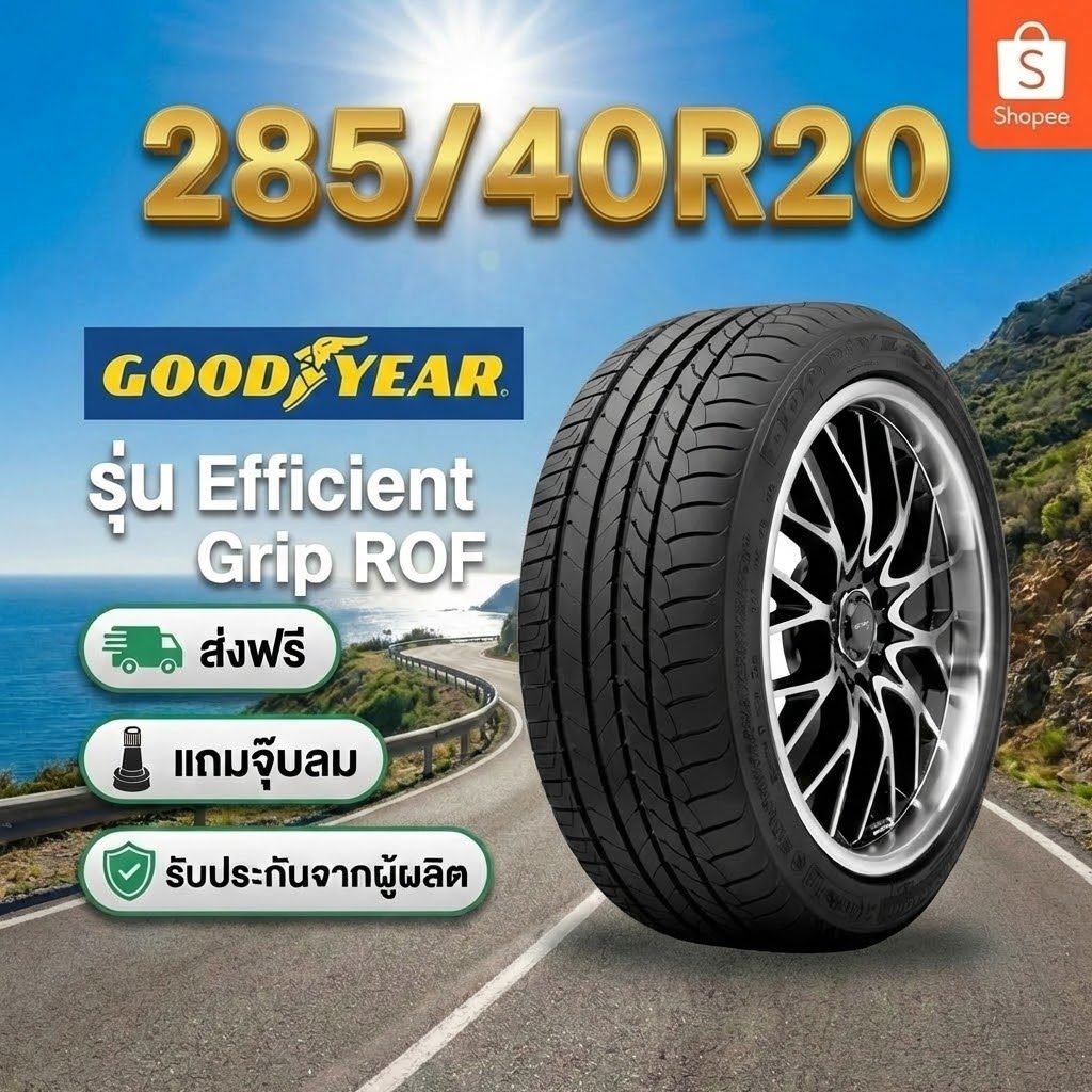 ยาง 285/40R20 GOODYEAR EFFICIENTGRIP ROF ราคาต่อเส้น  ปี 2026