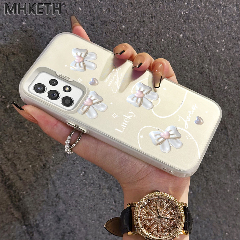 MHKETH เคสสำหรับ Samsung A52 4G A52 5G A52s 5G A51 M40S A50 A50S A53 5G A54 5G เคสโทรศัพท์รูปโบว์แฟชั่น