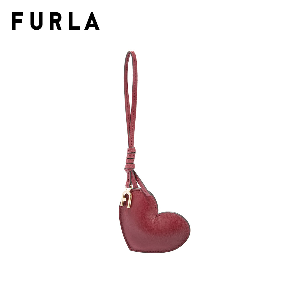 FURLA พวงกุญแจ รุ่น ALLEGRA PADDED HEART CHARM สี RUBINO